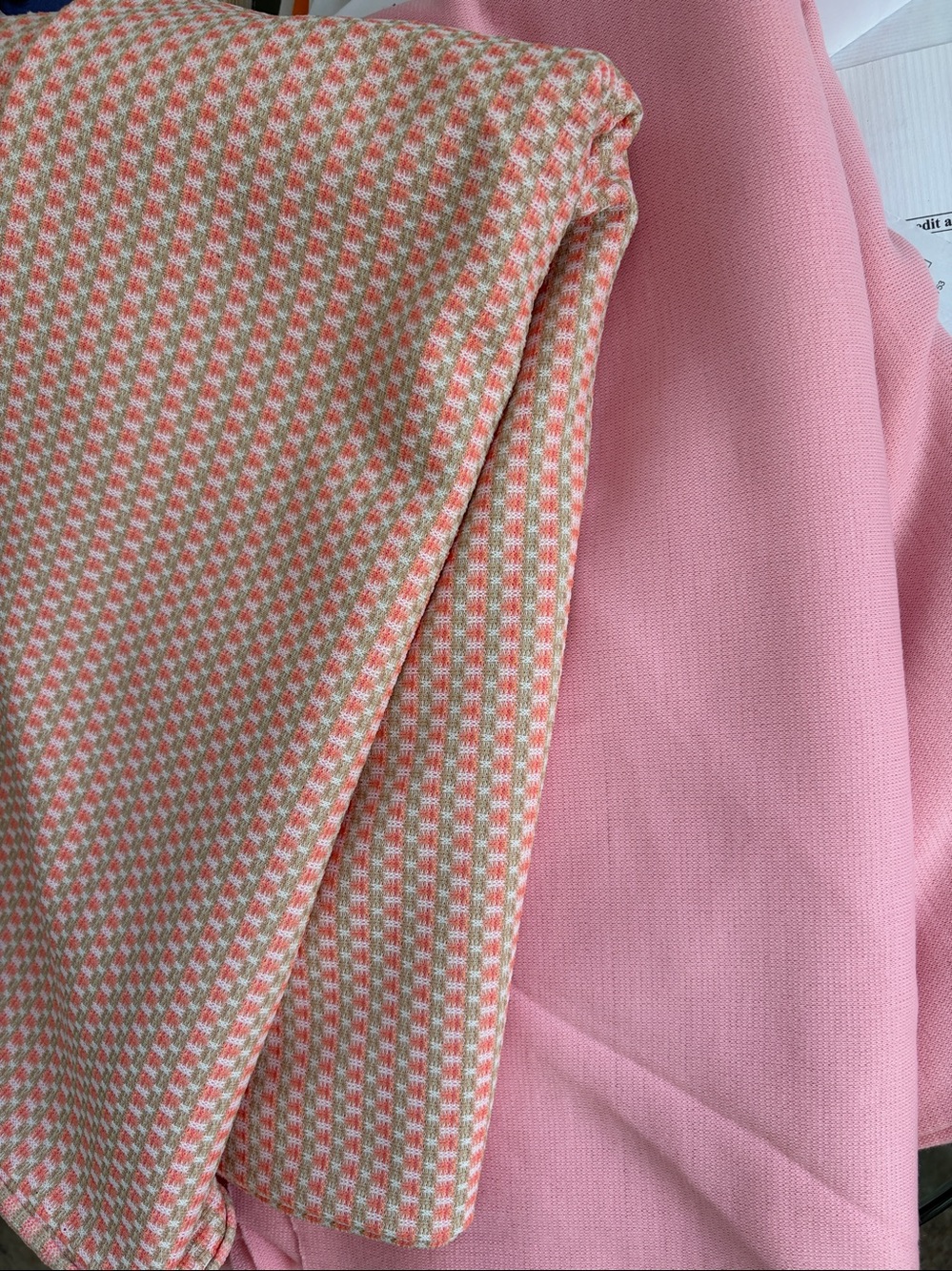 Fabric Set 3 PCS Pink Jersey & Geometric Knit